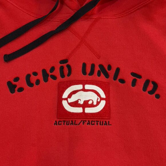 Vintage Y2K Ecko Unltd Heavy Duty Red Tag Hoodie Sweatshirt - Men's Large - Picture 2 of 14